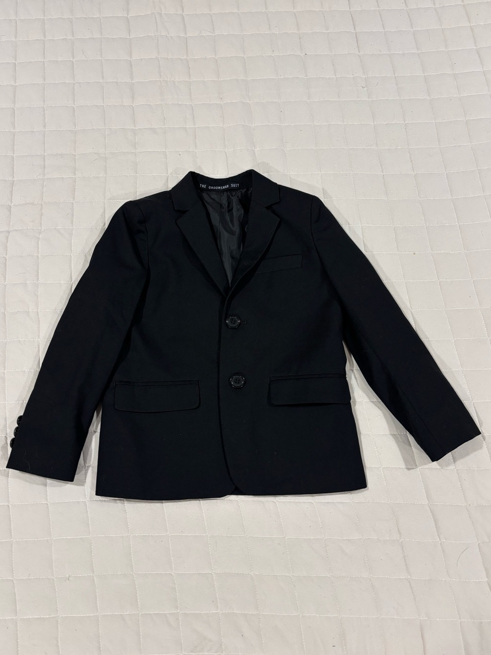 The Groomsmen Suit Boys Classic Black Blazer - Two-Button Tailored Jacket 6 Year